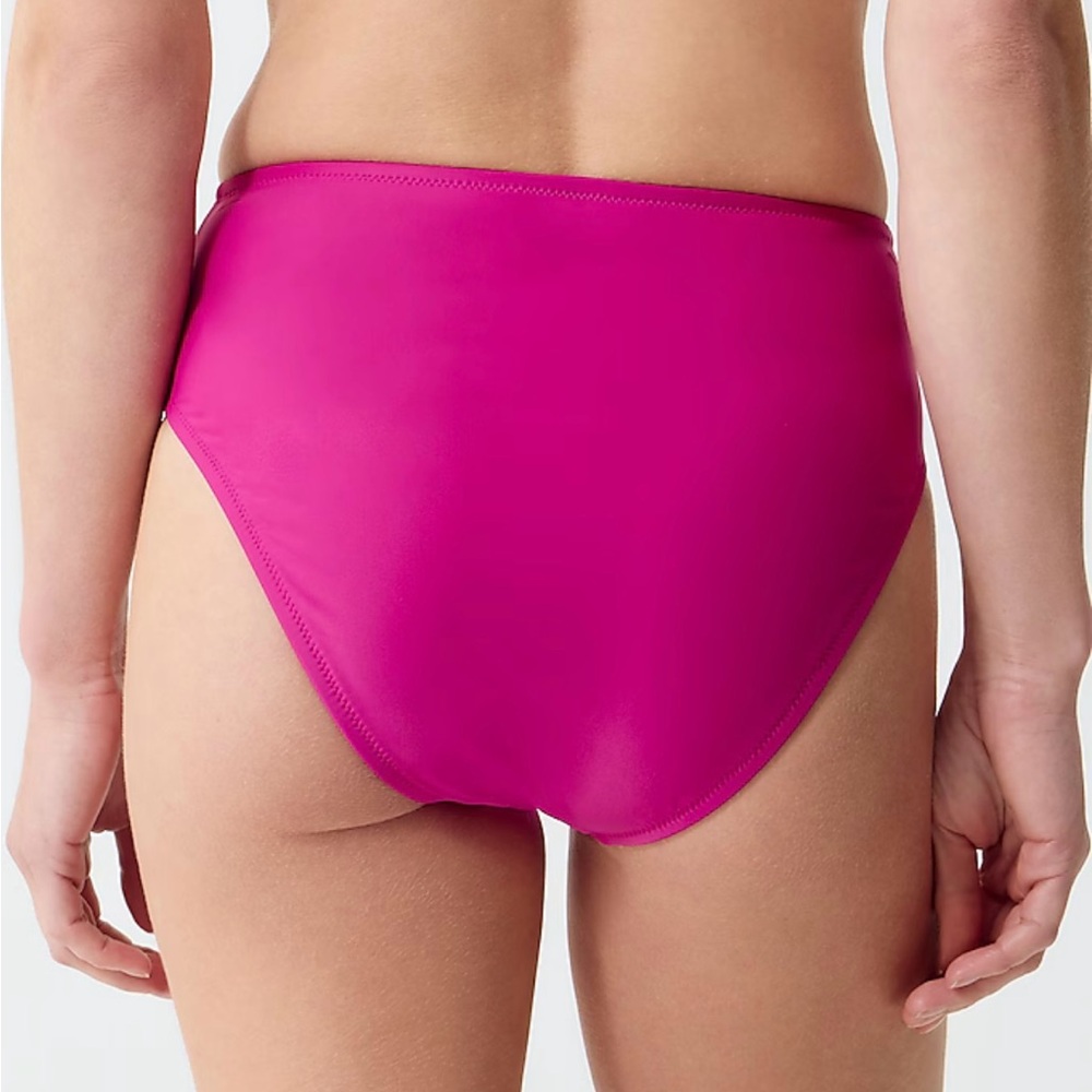 NWT J. Crew high-rise full-coverage bikini bottom in Radiant Fuchsia, M - Picture 7 of 9